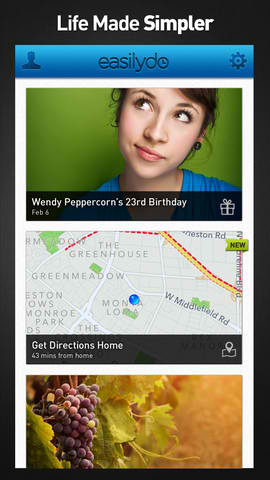 EasilyDo app daily assistant screen