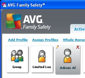 AVG Family Safety application screen
