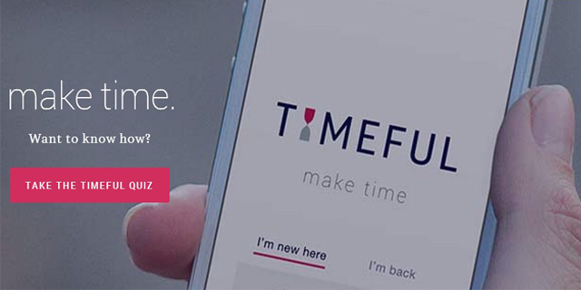 Timeful app welcome screen on a smartphone